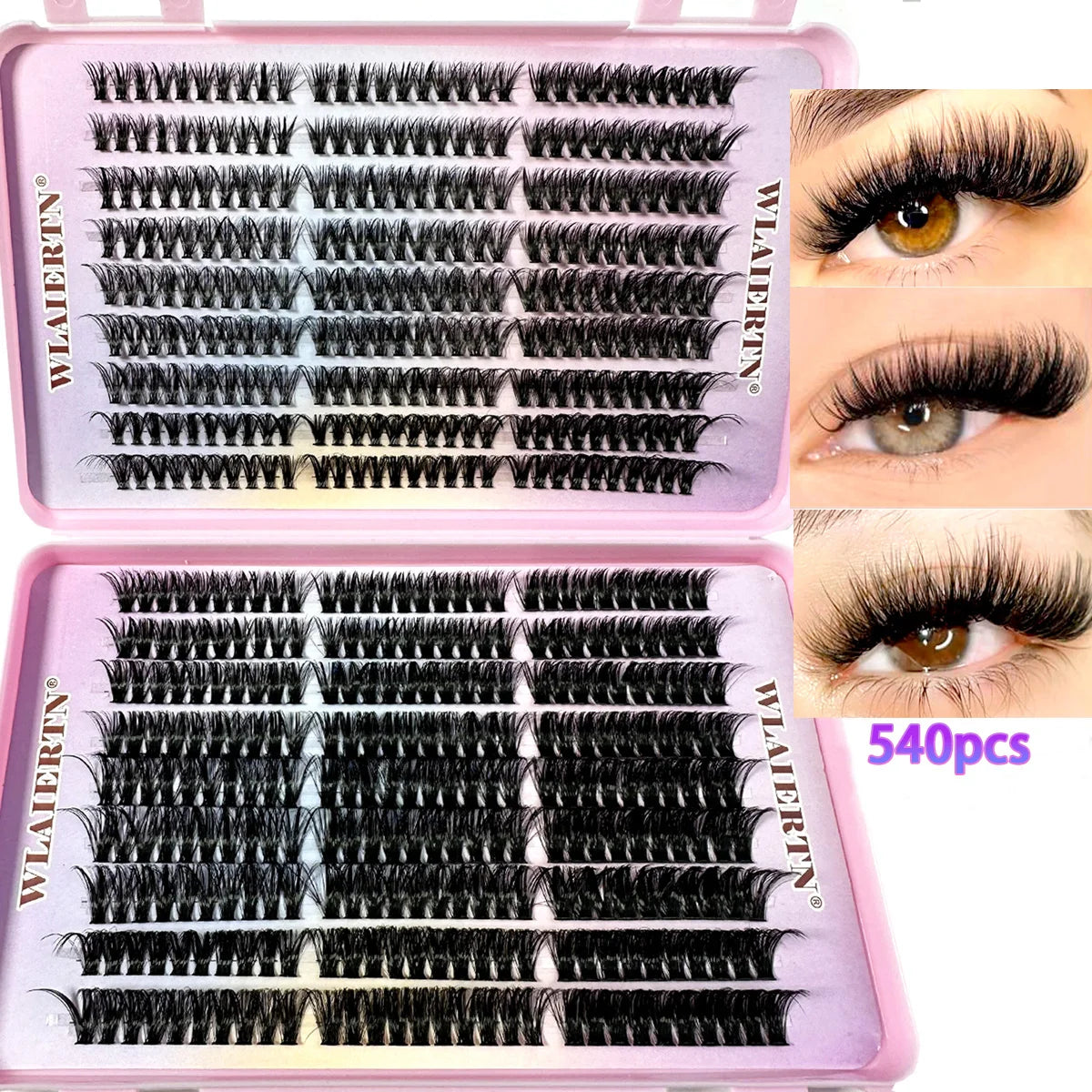DIY Cluster Lash Tray — 540 Clusters, 9–16 mm